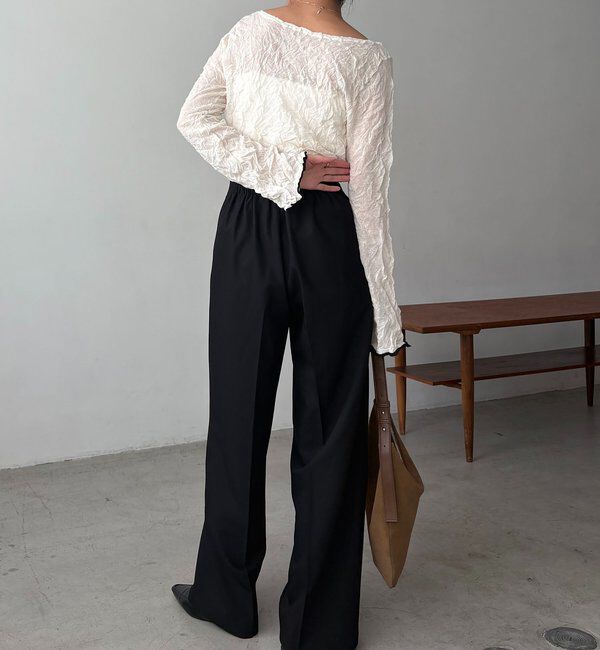  「【低身長サイズあり】ピンタックリボンパンツ」|チノ|