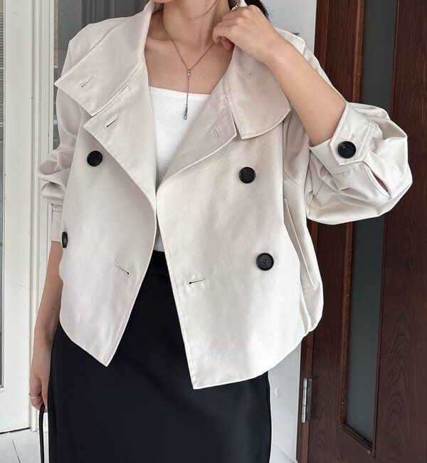  「【サイズ展開あり】ショートトレンチコート」|トレンチコート|