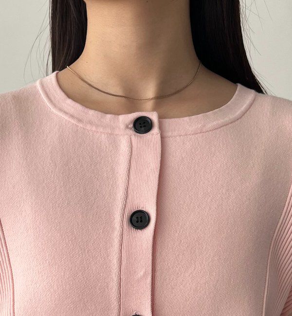  「【WEB限定カラー・ピンク】シアースリーブショートカーディガン」|カーディガン|