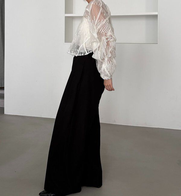  「【yuu企画】ジャガードシアーブラウス」|シャツ・ブラウス|