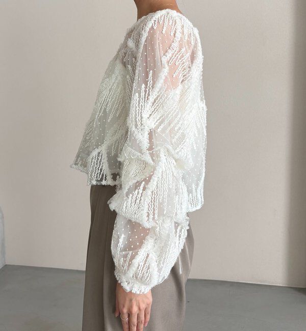  「【yuu企画】ジャガードシアーブラウス」|シャツ・ブラウス|