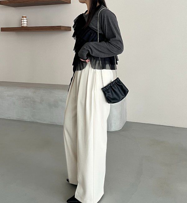  「【yuu企画】【サイズ展開あり】アシメウエストパンツ」|チノ|