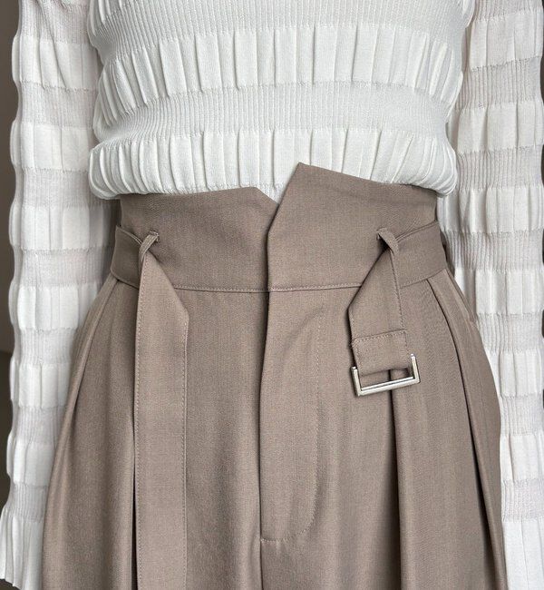  「【yuu企画】【サイズ展開あり】アシメウエストパンツ」|チノ|