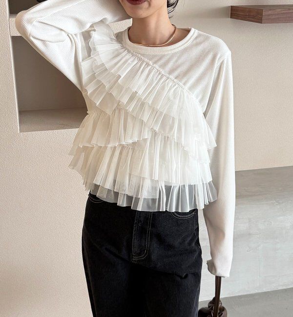  「【kon企画】フリルドッキングロンT」|Tシャツ・カットソー|