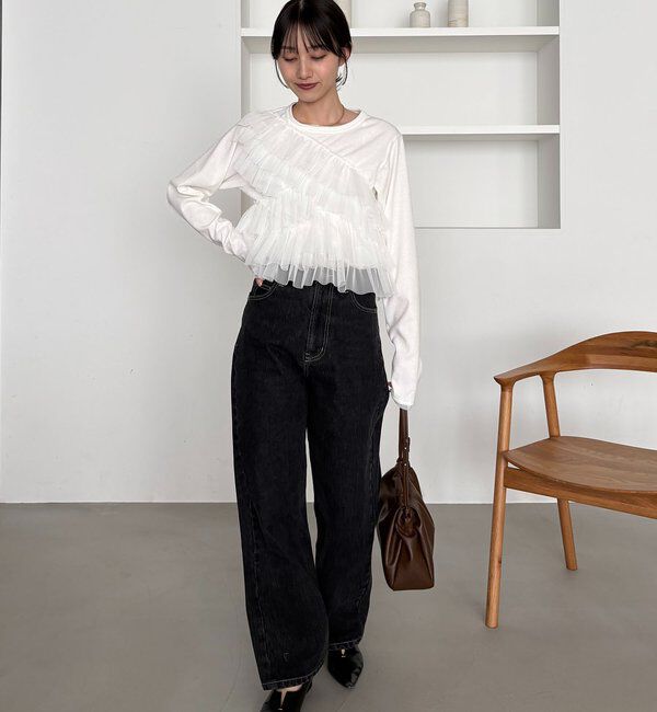  「【kon企画】フリルドッキングロンT」|Tシャツ・カットソー|