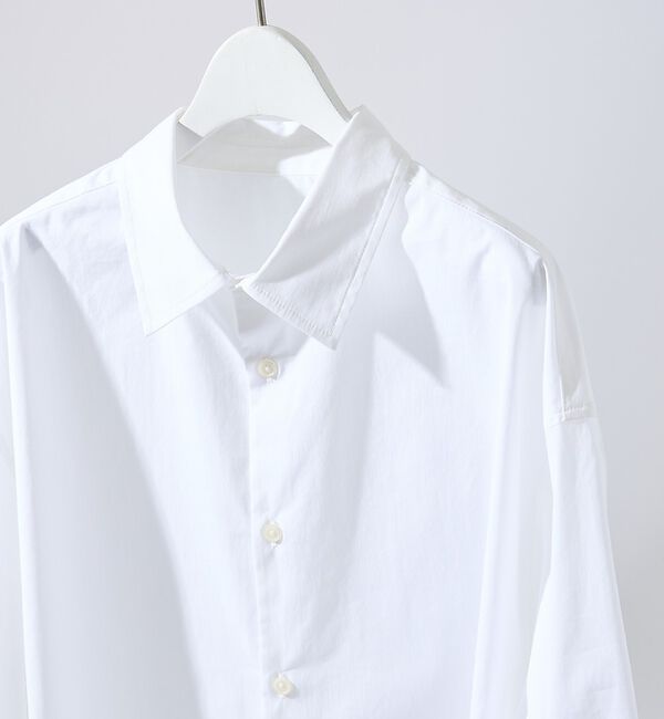 ABAHOUSE「ストレッチコットン レギュラーカラー リラックスシャツ / オーバーサイズ【予約」|シャツ・ブラウス|ホワイト