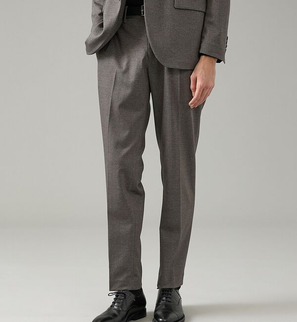 ABAHOUSE「【セットアップ対応】チェック柄 ライトポンチ イージースラックス / ストレッチ」|スラックス|