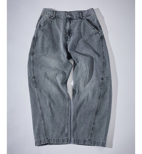 ABAHOUSE「DARTS DENIM リラックス ワイドデニム / ヴィンテージライク【予約】」|デニム|グレー