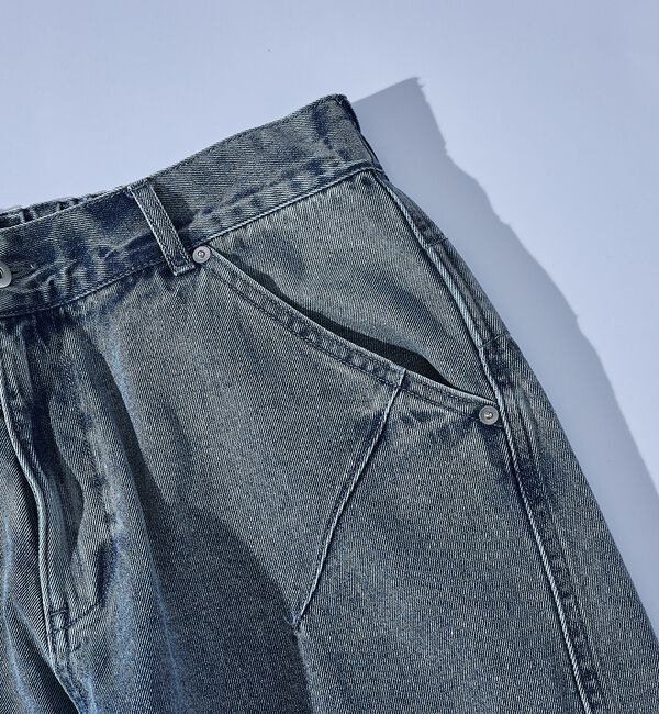 ABAHOUSE「DARTS DENIM リラックス ワイドデニム / ヴィンテージライク【予約】」|デニム|