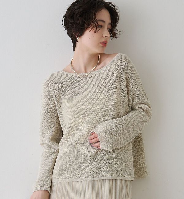 Rouge vif「【一部店舗限定】バックスリットゆるメッシュニット【予約】」|ニット・セーター|ベージュ