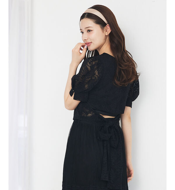 SELFIST「バックリボンレースブラウス」|シャツ・ブラウス|ブラック