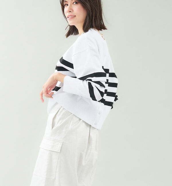 abahouse mavie「スポンジングボーダー2WAYプルオーバー」|カーディガン|