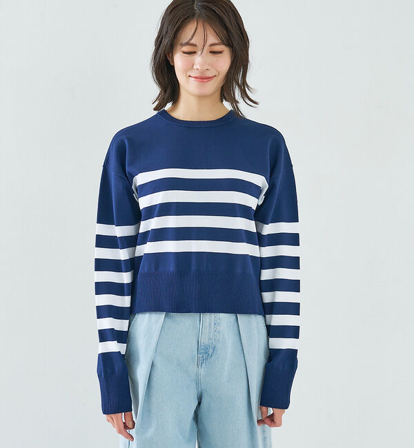 abahouse mavie「スポンジングボーダー2WAYプルオーバー」|カーディガン|