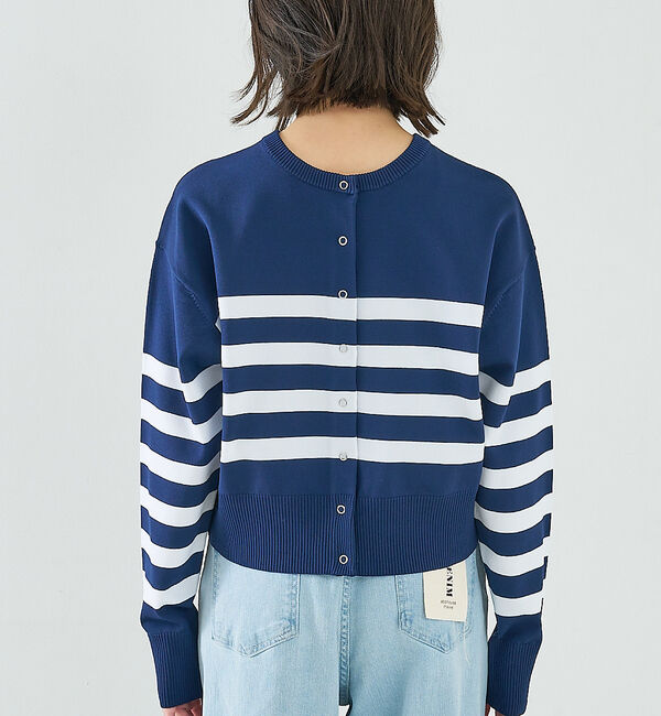abahouse mavie「スポンジングボーダー2WAYプルオーバー」|カーディガン|