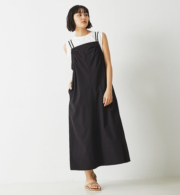 abahouse mavie「【大人のいちまんワンピ】ギャザーキャミワンピ」|ジャンパースカート|
