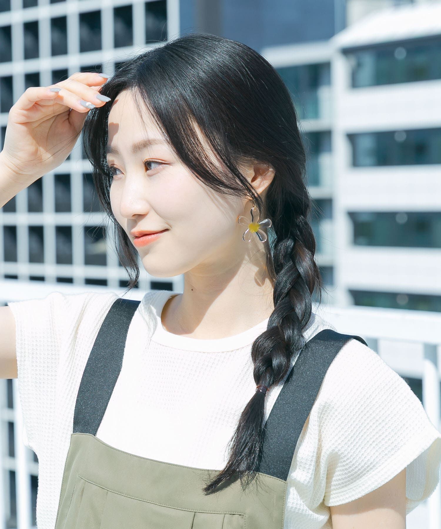 SMELLY「クリアフラワーメタルフープピアス」|ピアス|