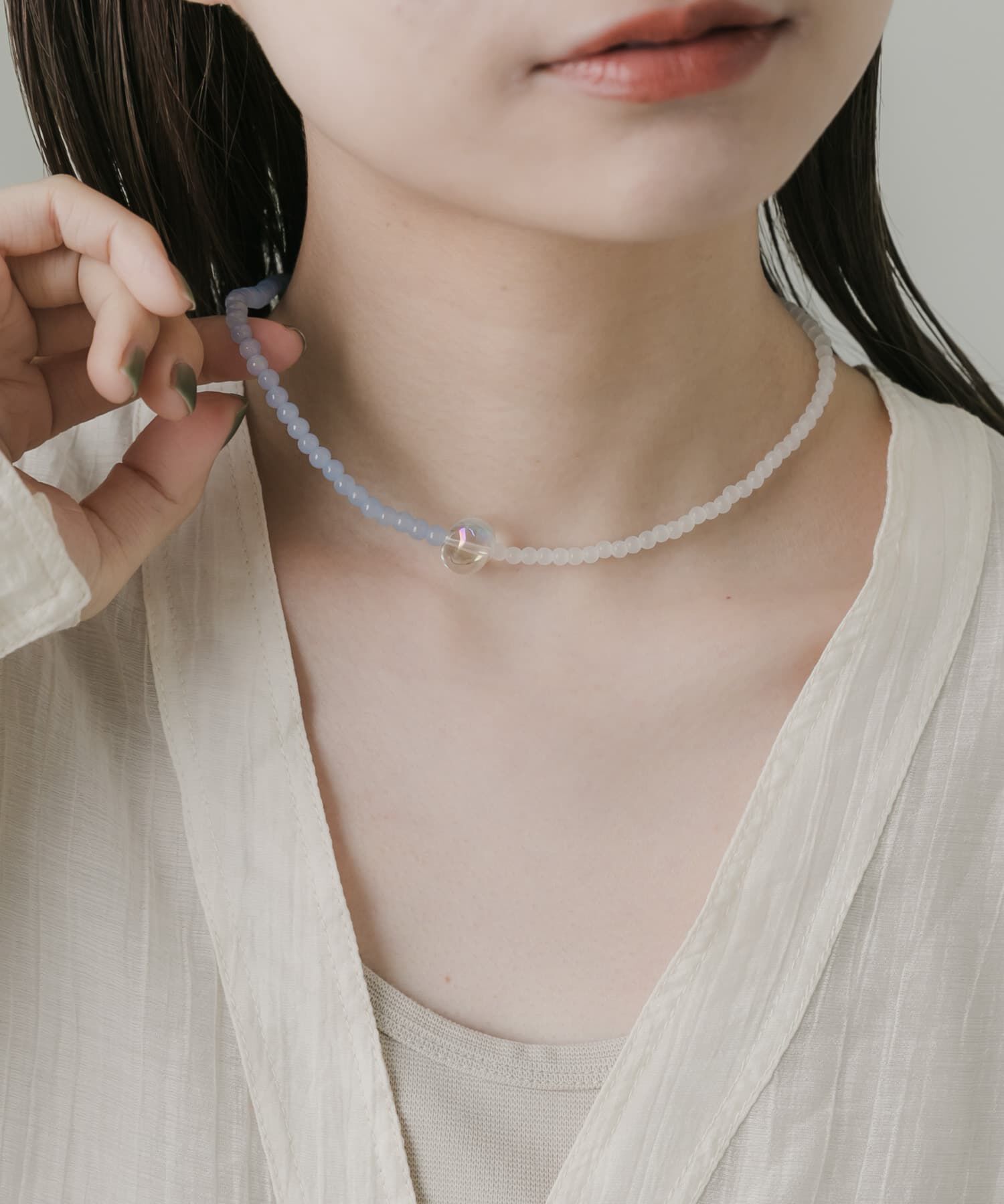 SMELLY「クリアトップビーズネックレス」|ネックレス|