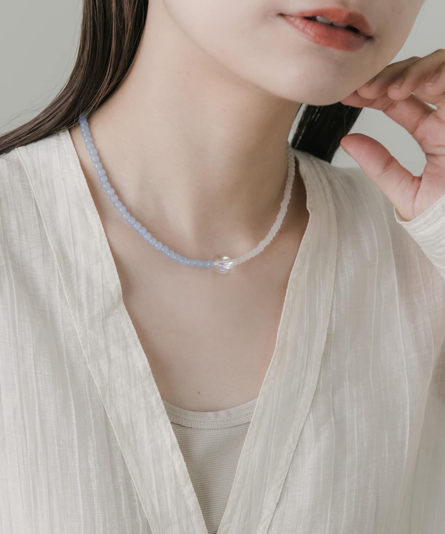 SMELLY「クリアトップビーズネックレス」|ネックレス|