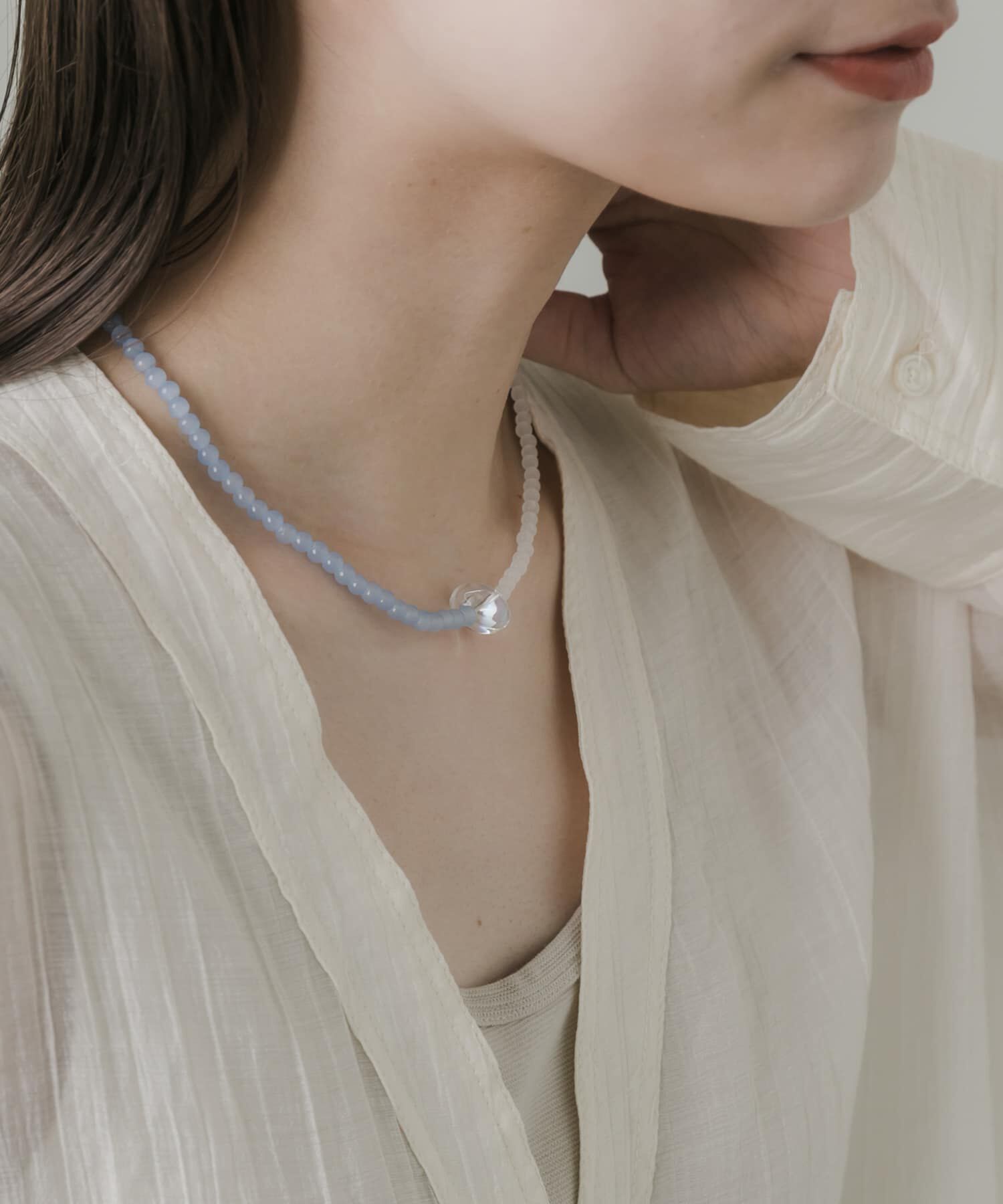 SMELLY「クリアトップビーズネックレス」|ネックレス|