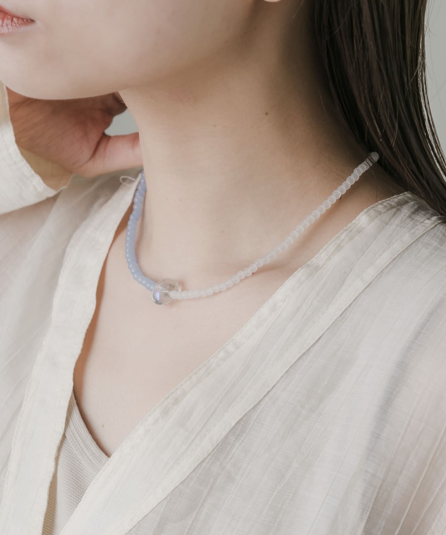 SMELLY「クリアトップビーズネックレス」|ネックレス|