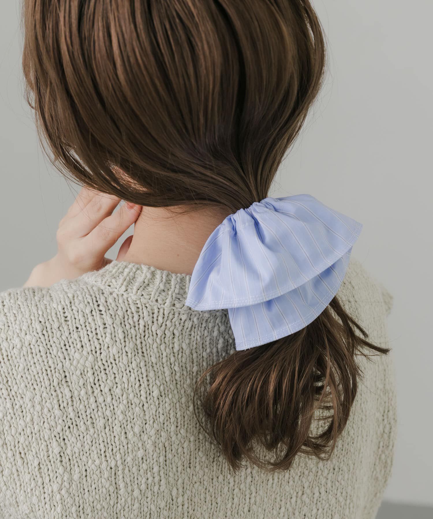 SMELLY「ストライプビッグシュシュ」|ヘアゴム・シュシュ|