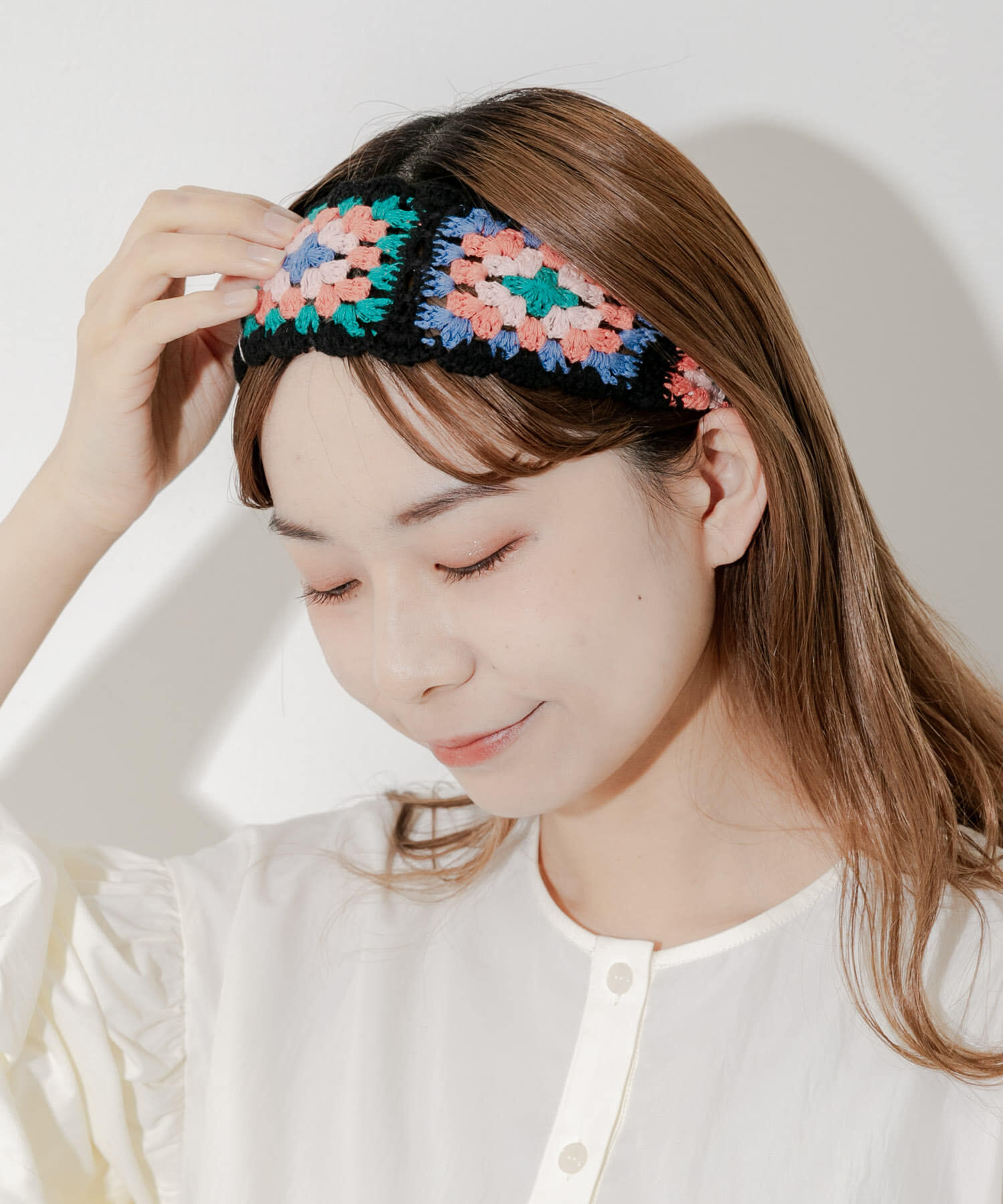 SMELLY「クロシェフラワーヘアバンド」|ヘアバンド|