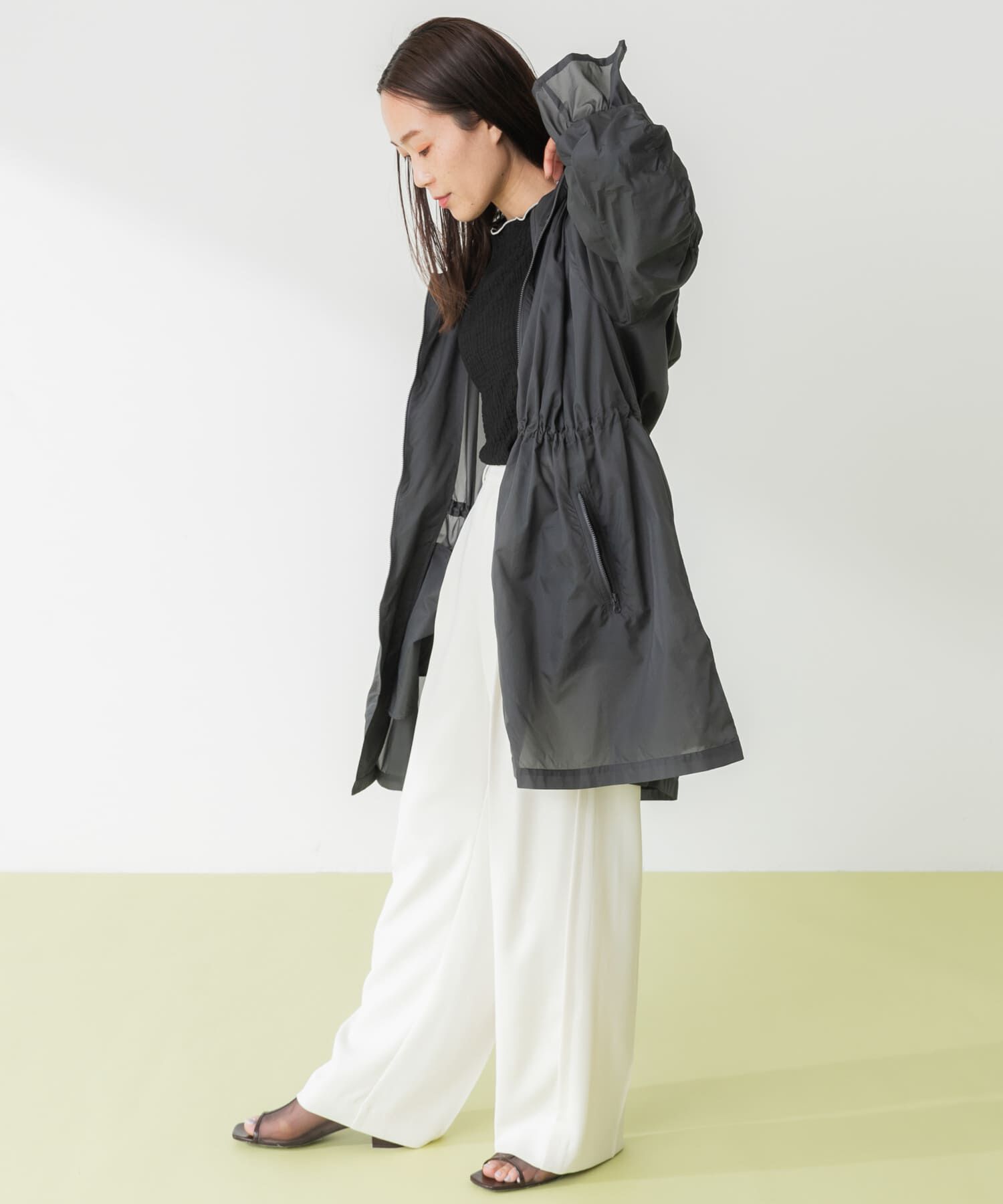 Sonny Label 「SLAB Sheer Blouson」|ノーカラーコート|