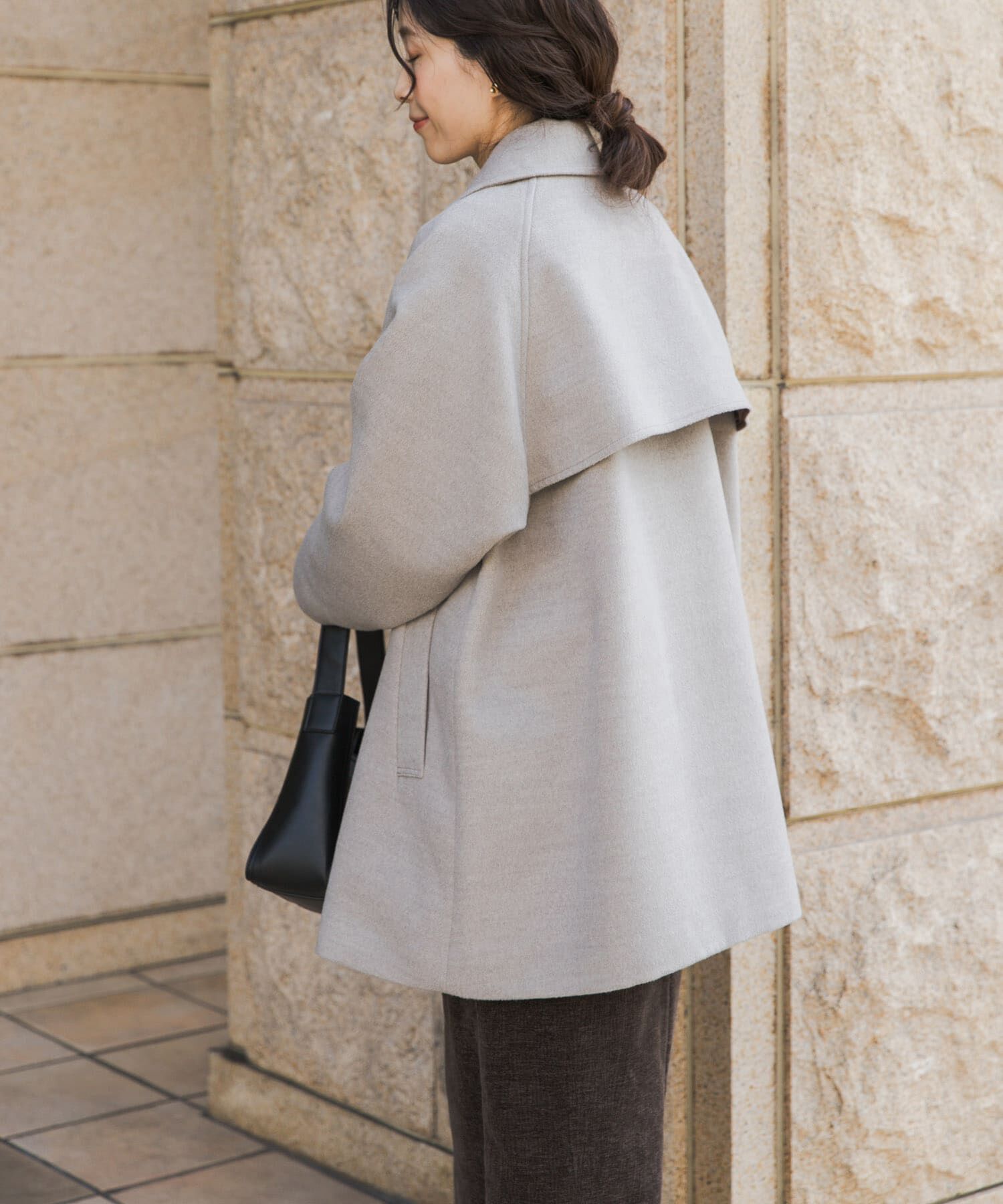 URBAN RESEARCH DOORS「『UR TECH』ミドル丈コート」|ノーカラーコート|