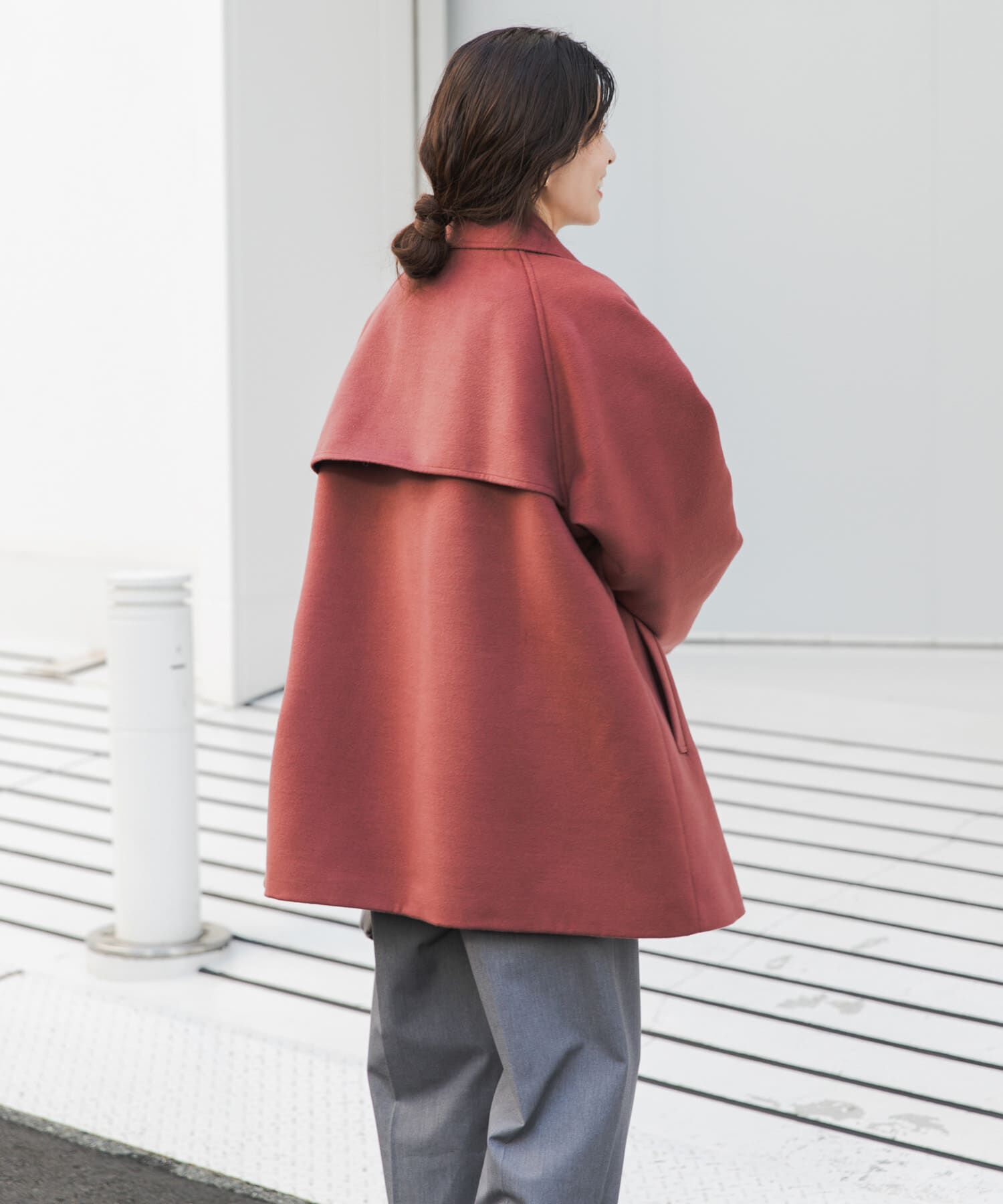 URBAN RESEARCH DOORS「『UR TECH』ミドル丈コート」|ノーカラーコート|