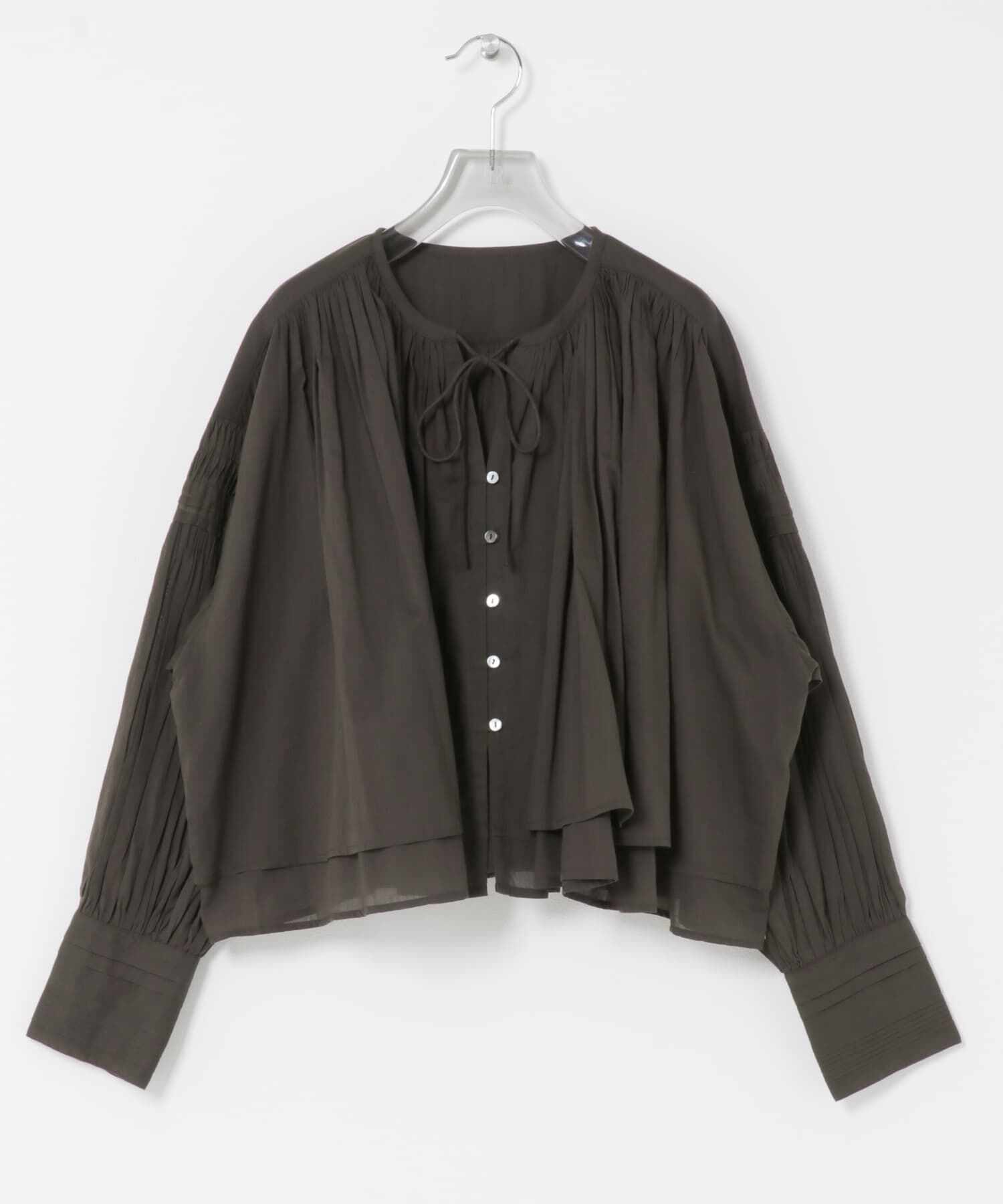 URBAN RESEARCH「コットンボイルギャザーショートブラウス」|シャツ・ブラウス|