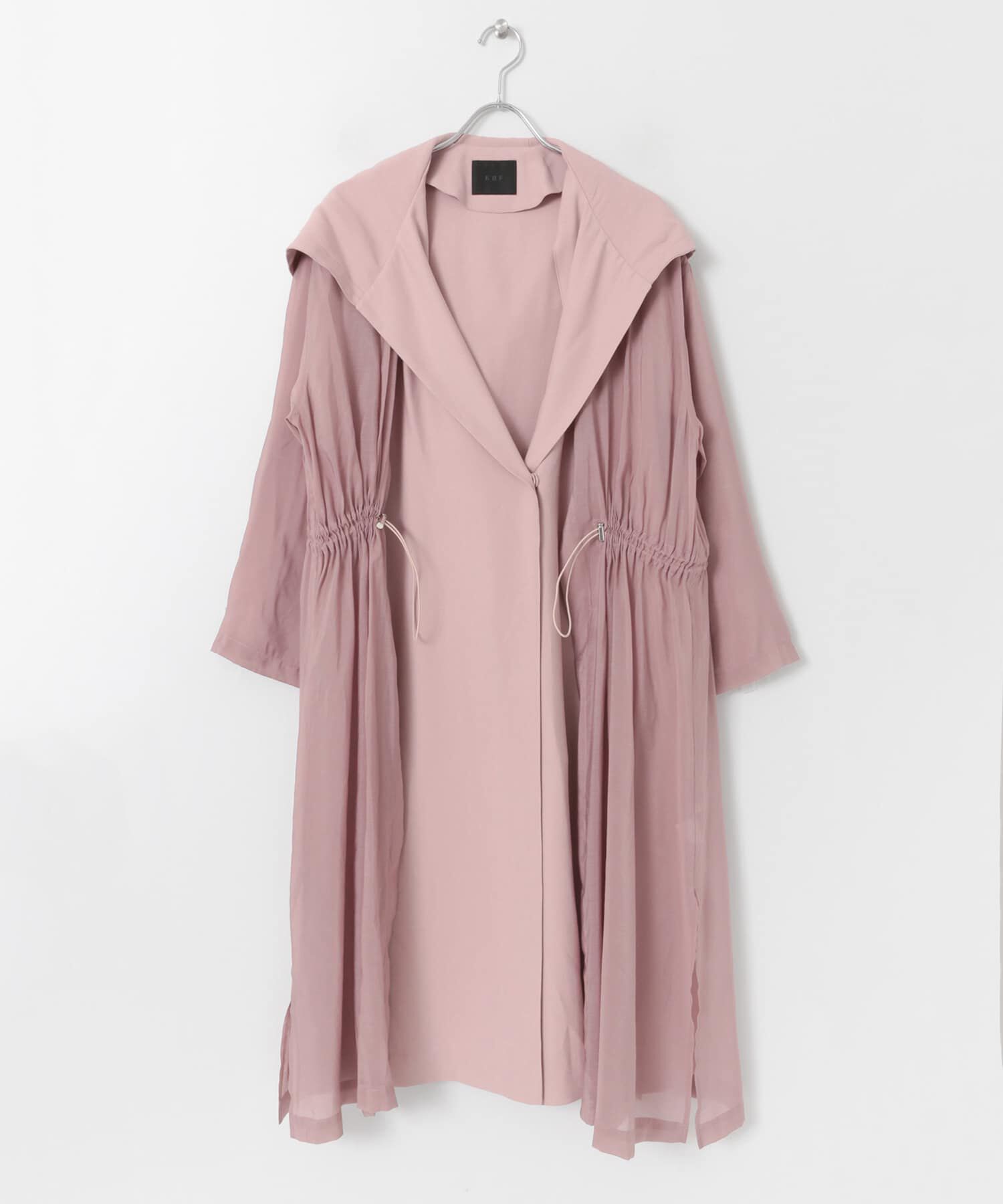  「レイヤードフーディーコート」|ノーカラーコート|