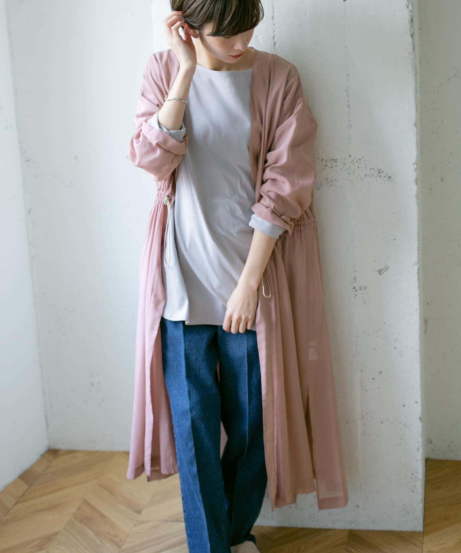  「レイヤードフーディーコート」|ノーカラーコート|