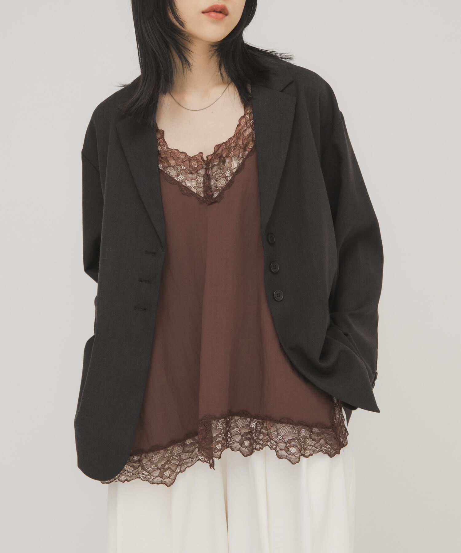  「ヴィンテージライクレースキャミソール」|キャミソール|