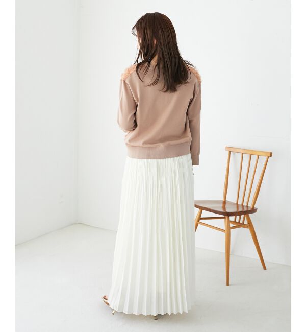  「《手洗い可能》チュール刺繍Vネックカーディガン」|カーディガン|