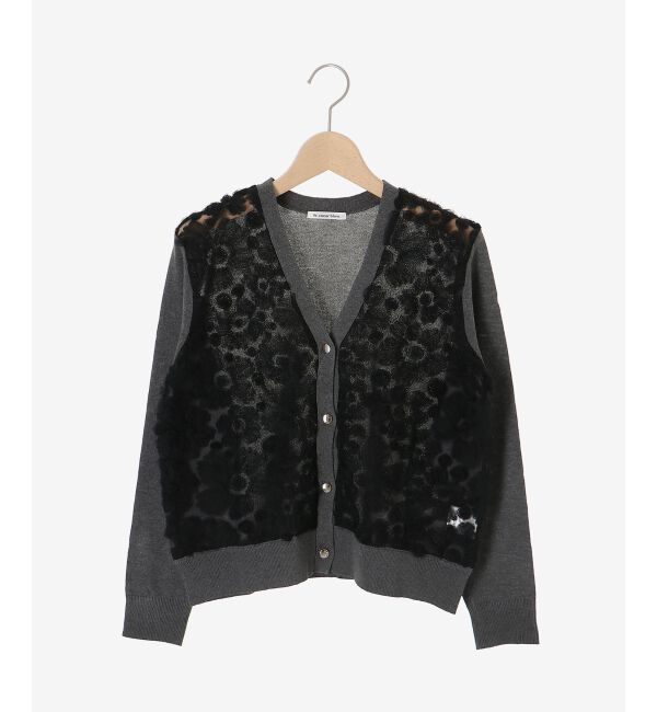  「《手洗い可能》チュール刺繍Vネックカーディガン」|カーディガン|