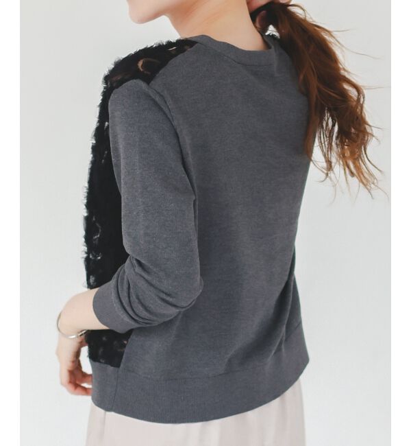  「《手洗い可能》チュール刺繍Vネックカーディガン」|カーディガン|