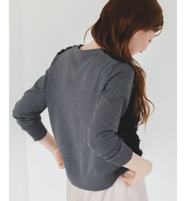  「《手洗い可能》チュール刺繍Vネックカーディガン」|カーディガン|