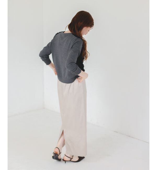  「《手洗い可能》チュール刺繍Vネックカーディガン」|カーディガン|