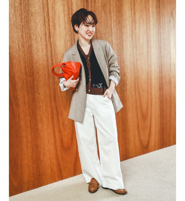  「《手洗い可能》チュール刺繍Vネックカーディガン」|カーディガン|