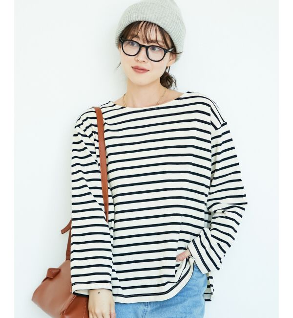  「《手洗い可能》バスクボーダーロンT」|Tシャツ・カットソー|