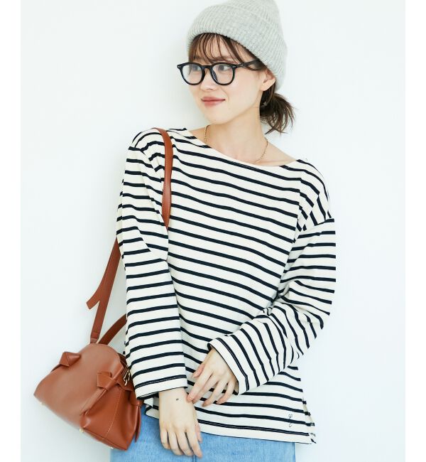  「《手洗い可能》バスクボーダーロンT」|Tシャツ・カットソー|