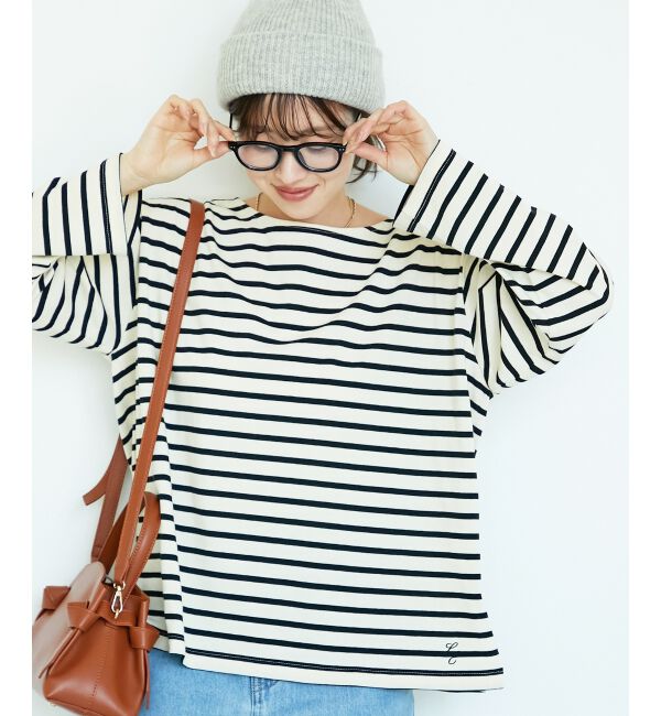  「《手洗い可能》バスクボーダーロンT」|Tシャツ・カットソー|