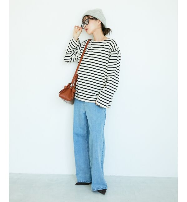  「《手洗い可能》バスクボーダーロンT」|Tシャツ・カットソー|