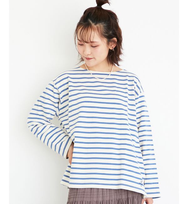  「《手洗い可能》バスクボーダーロンT」|Tシャツ・カットソー|