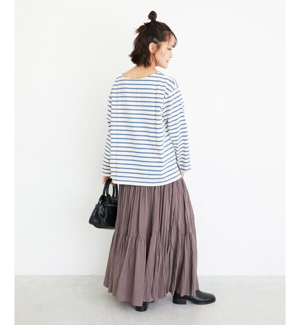  「《手洗い可能》バスクボーダーロンT」|Tシャツ・カットソー|