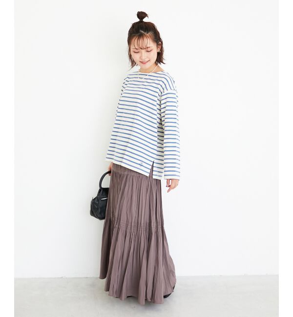  「《手洗い可能》バスクボーダーロンT」|Tシャツ・カットソー|