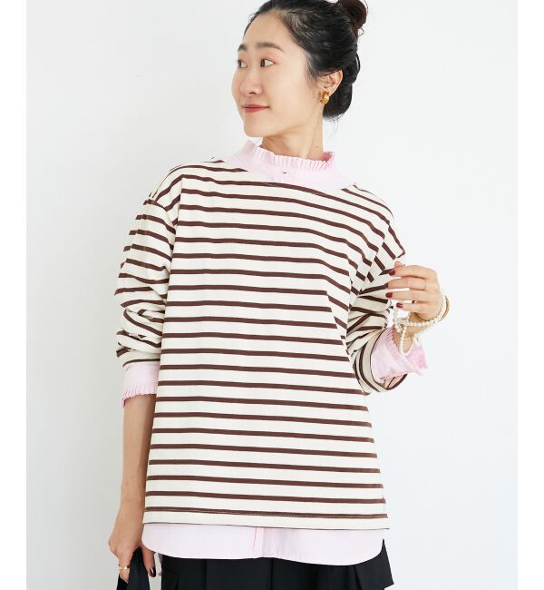  「《手洗い可能》バスクボーダーロンT」|Tシャツ・カットソー|