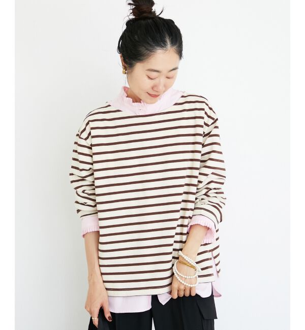  「《手洗い可能》バスクボーダーロンT」|Tシャツ・カットソー|