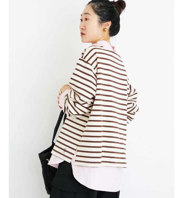  「《手洗い可能》バスクボーダーロンT」|Tシャツ・カットソー|