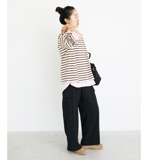  「《手洗い可能》バスクボーダーロンT」|Tシャツ・カットソー|